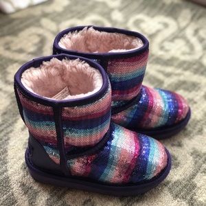 Girls rainbow sequin Uggs size 10